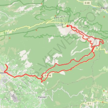 Itinéraire Beddoin Mont ventoux 1, distance, dénivelé, altitude, carte, profil, trace GPS