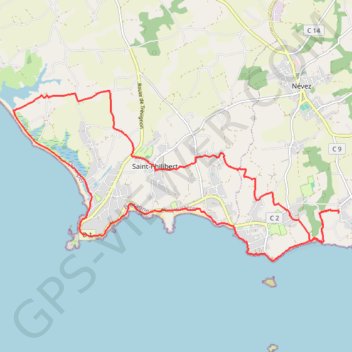 Itinéraire Autour de la point de Trévignon, distance, dénivelé, altitude, carte, profil, trace GPS