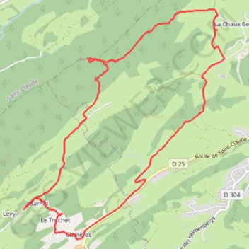 Itinéraire Grotte Celary, distance, dénivelé, altitude, carte, profil, trace GPS