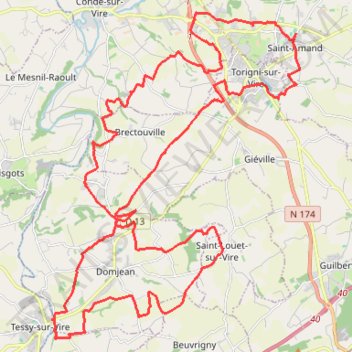 Itinéraire 1 - 45 kms -VTT-2026, distance, dénivelé, altitude, carte, profil, trace GPS