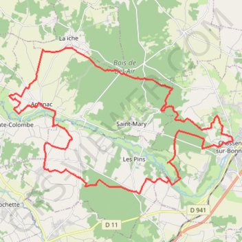 Itinéraire Dans la forêt de Chasseneuil, distance, dénivelé, altitude, carte, profil, trace GPS