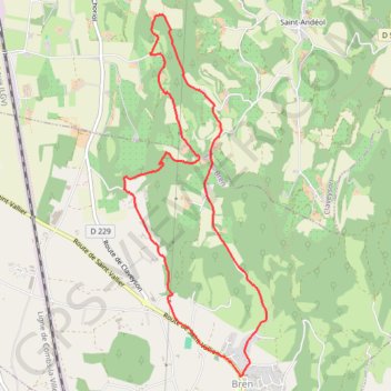 Itinéraire Randonnée à Bren (Drôme), distance, dénivelé, altitude, carte, profil, trace GPS