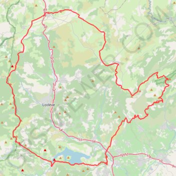 Itinéraire Grosse boucle Lodevois-Larzac, distance, dénivelé, altitude, carte, profil, trace GPS