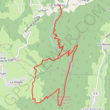 Itinéraire Montagne d'Entrevernes, distance, dénivelé, altitude, carte, profil, trace GPS