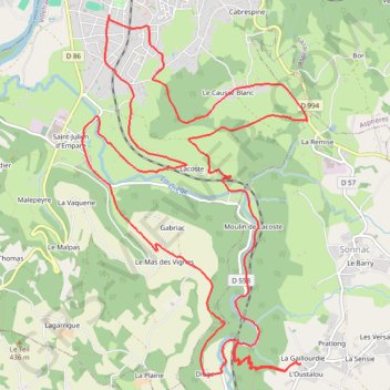Itinéraire Catherine_Delmas_2022-12-03_10-05-44, distance, dénivelé, altitude, carte, profil, trace GPS