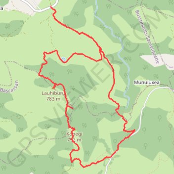 Itinéraire Traversée LAUHIBURU - KOHEGI, distance, dénivelé, altitude, carte, profil, trace GPS