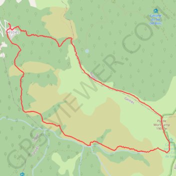 Itinéraire Pla de Montcamp, distance, dénivelé, altitude, carte, profil, trace GPS