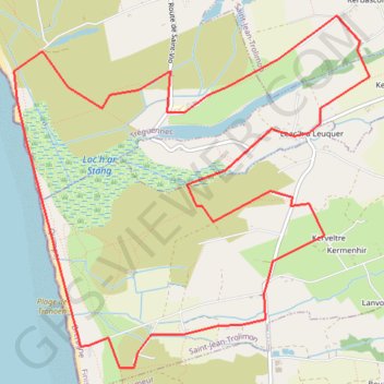 Itinéraire Randonnée à Saint-Jean-Trolimon, distance, dénivelé, altitude, carte, profil, trace GPS