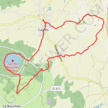 Itinéraire Maar du Bouchet - Cayres, distance, dénivelé, altitude, carte, profil, trace GPS