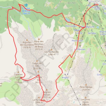 Itinéraire Pic de Ger depuis Gourette, distance, dénivelé, altitude, carte, profil, trace GPS