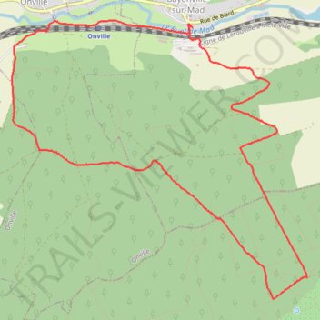 Itinéraire Bayonville-sur-Mad, Sud, distance, dénivelé, altitude, carte, profil, trace GPS
