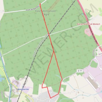 Itinéraire Balade en forêt de Montech, distance, dénivelé, altitude, carte, profil, trace GPS