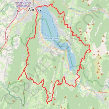 Itinéraire Tour du Lac d'Annecy par les crêtes, distance, dénivelé, altitude, carte, profil, trace GPS