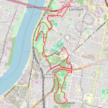 Itinéraire Parc de la Rive Droite, distance, dénivelé, altitude, carte, profil, trace GPS