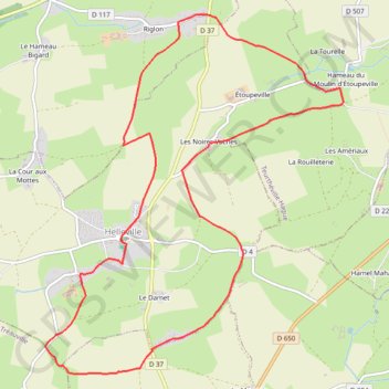 Itinéraire Helleville 50340, distance, dénivelé, altitude, carte, profil, trace GPS