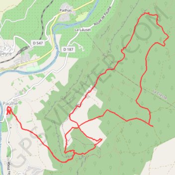 Itinéraire Paulhe - Causse Noir, distance, dénivelé, altitude, carte, profil, trace GPS