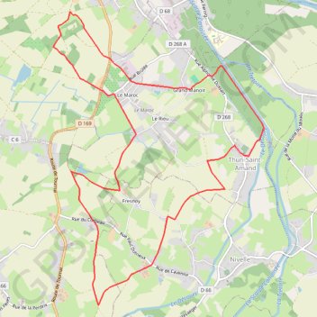 Itinéraire Autour de Thun-Saint-Amand, distance, dénivelé, altitude, carte, profil, trace GPS