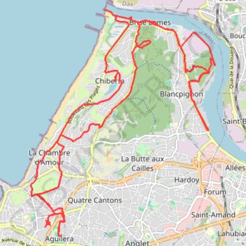 Itinéraire Balade dans Biarritz, distance, dénivelé, altitude, carte, profil, trace GPS
