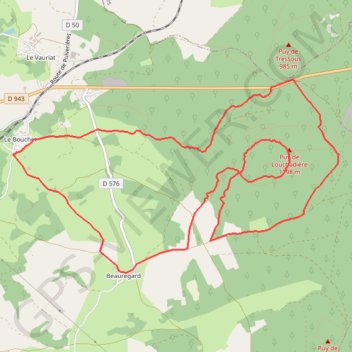 Itinéraire Le Puy de Louchadiere - Saint-Ours, distance, dénivelé, altitude, carte, profil, trace GPS