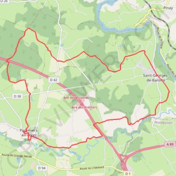 Itinéraire Autour des Gorges de la Loire - le prieuré et la forêt de Bas - Pommiers, distance, dénivelé, altitude, carte, profil, trace GPS