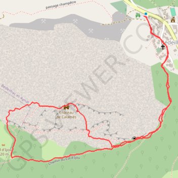 Itinéraire Calamès - Secteur Pilier des Cathares - Prélude, distance, dénivelé, altitude, carte, profil, trace GPS