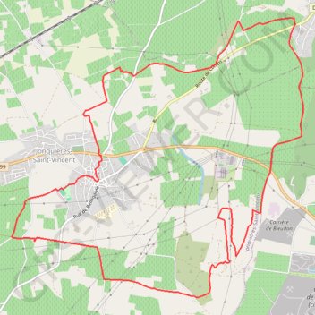 Itinéraire Voie romaine - Jonquières Saint-Vincent, distance, dénivelé, altitude, carte, profil, trace GPS
