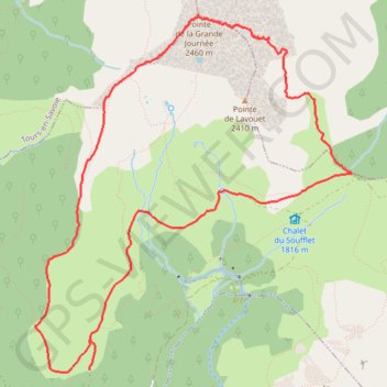Itinéraire La Pointe de la Grande Journée depuis les Chalets de Bellachat, distance, dénivelé, altitude, carte, profil, trace GPS