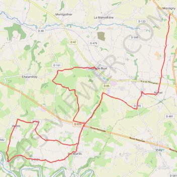 Itinéraire TM2023 Circuit Départ Isigny V5-15951048, distance, dénivelé, altitude, carte, profil, trace GPS