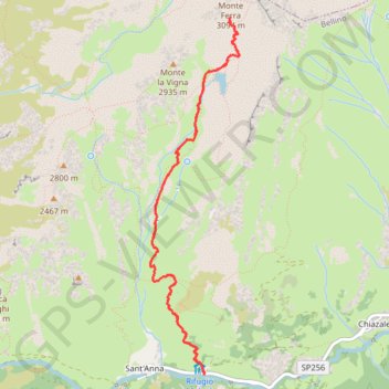Itinéraire Monte Ferra, distance, dénivelé, altitude, carte, profil, trace GPS