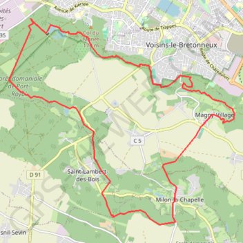 Itinéraire 2021-10-07 SQY-Millon-la_Chapelle-Port Royal, distance, dénivelé, altitude, carte, profil, trace GPS