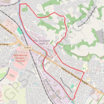 Itinéraire Bon-Encontre, distance, dénivelé, altitude, carte, profil, trace GPS