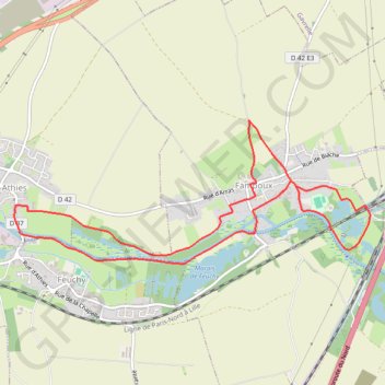 Itinéraire Chemin des bords de Scarpe - Fampoux, distance, dénivelé, altitude, carte, profil, trace GPS