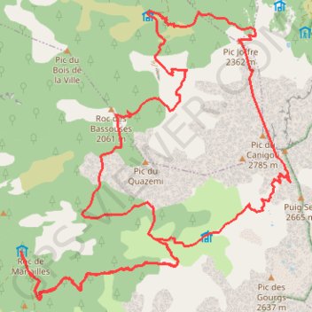 Itinéraire Randonnée Canigou, distance, dénivelé, altitude, carte, profil, trace GPS