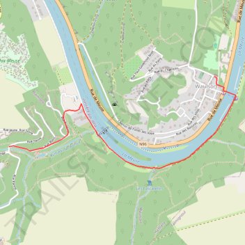 Itinéraire HASTIERE* du domaine de Bonsoy à Waulsort (passage d'eau), distance, dénivelé, altitude, carte, profil, trace GPS