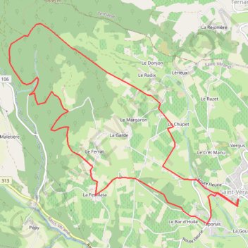 Itinéraire Saint Verand par GR76-16053054, distance, dénivelé, altitude, carte, profil, trace GPS