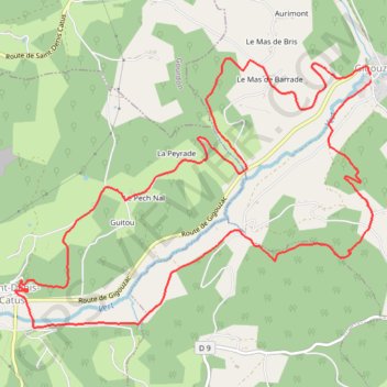 Itinéraire Gigouzac - Saint Denis, distance, dénivelé, altitude, carte, profil, trace GPS
