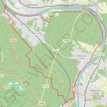 Itinéraire Bois-le-Roi - Avon - Brolles, distance, dénivelé, altitude, carte, profil, trace GPS