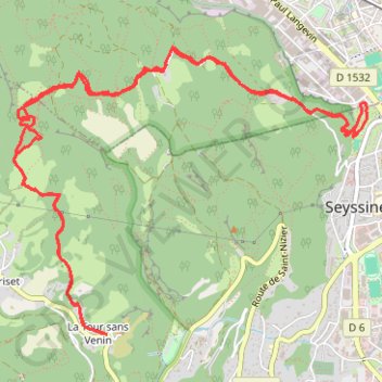 Itinéraire Bois des Vouillants-Pariset, distance, dénivelé, altitude, carte, profil, trace GPS