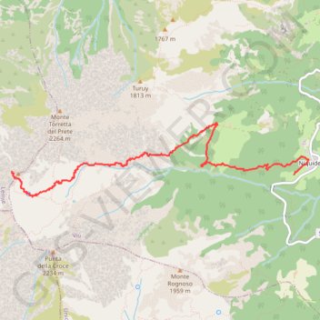 Itinéraire Monte Civrari - Punta Imperatoria, distance, dénivelé, altitude, carte, profil, trace GPS