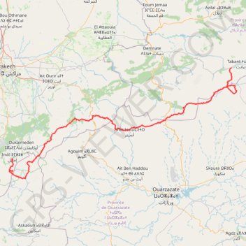 Itinéraire Grande Traversée de l'Atlas Marocain, distance, dénivelé, altitude, carte, profil, trace GPS