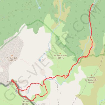 Itinéraire Pic Lariste & Marmida depuis Labrénère (RKT), distance, dénivelé, altitude, carte, profil, trace GPS