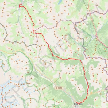 Itinéraire Valloire - Briançon, distance, dénivelé, altitude, carte, profil, trace GPS