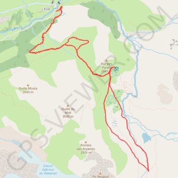 Itinéraire Au pied du glacier des Evettes, distance, dénivelé, altitude, carte, profil, trace GPS