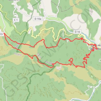 Itinéraire Sentier du col Salidès - Saint-André-de-Valborgne, distance, dénivelé, altitude, carte, profil, trace GPS