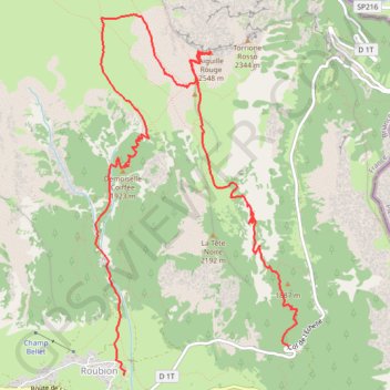 Itinéraire Névache Aiguille Rouge, distance, dénivelé, altitude, carte, profil, trace GPS