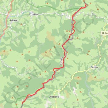Itinéraire GRT6 (GR Transfrontalier 6) Col de Buztanzelhay - Arguibel, distance, dénivelé, altitude, carte, profil, trace GPS