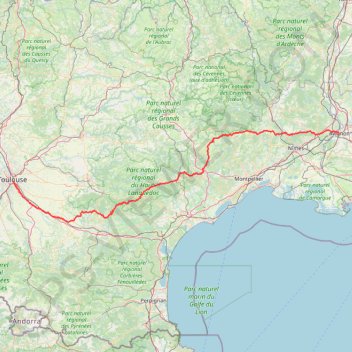 Itinéraire Biketrip [Avignon - Toulouse], distance, dénivelé, altitude, carte, profil, trace GPS