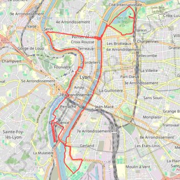 Itinéraire Un tour de Lyon, distance, dénivelé, altitude, carte, profil, trace GPS
