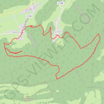 Itinéraire Boucle de depuis Rémondans-Vaivre, distance, dénivelé, altitude, carte, profil, trace GPS