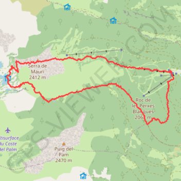 Itinéraire Les Camporells, distance, dénivelé, altitude, carte, profil, trace GPS
